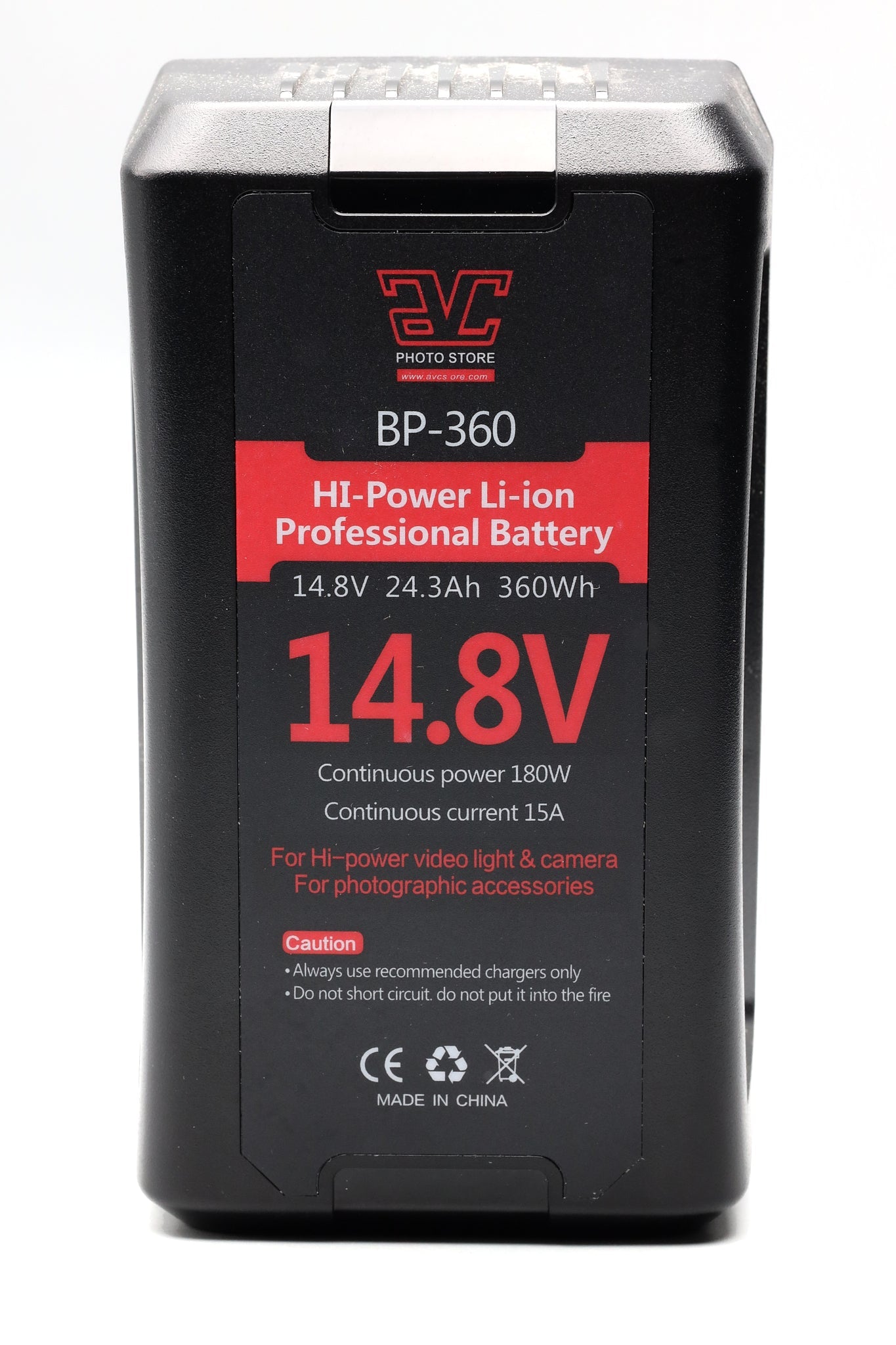 AVC, AVC BP360 Batterie Lithium Ion Professionnelle V-Mount, 14.8V 24.3Ah 360Wh