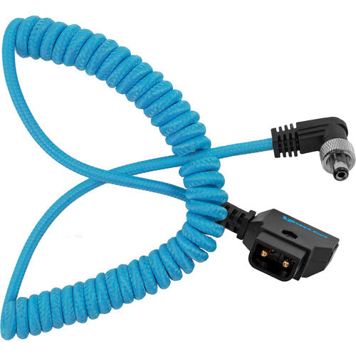 KONDOR BLEU, Condor Blue Coiled D-Tap to Locking DC 2.5mm Right Angle Cable (Video Assist Monitor)