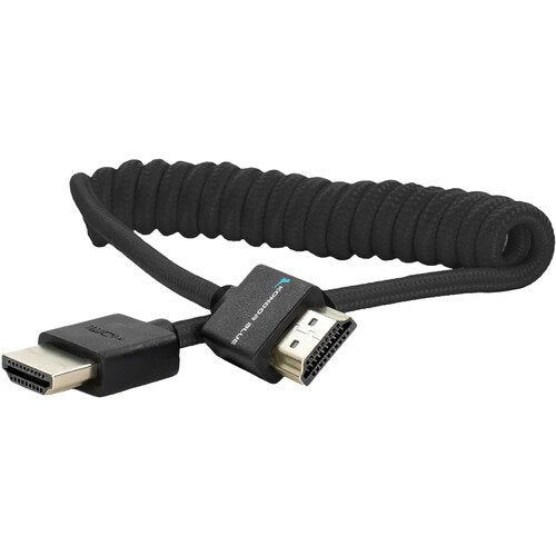 KONDOR BLEU, Condor Blue Full HDMI to Full HDMI Cable 12"-24" Coiled, Black Raven