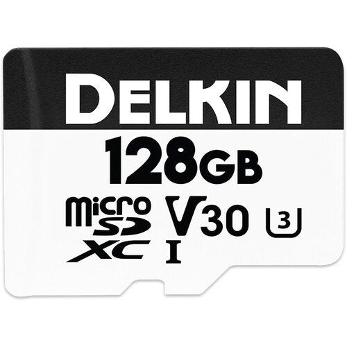 Delkin, Delkin DDMSDAHS128G Carte mémoire Hyperspeed UHS-I MicroSDXC V30 128 Go avec adaptateur SD