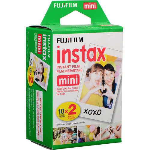 FUJIFILM, Film instantané Fujifilm Instax Mini, 10 feuilles X 2 paquets (jumelés), ISO 800