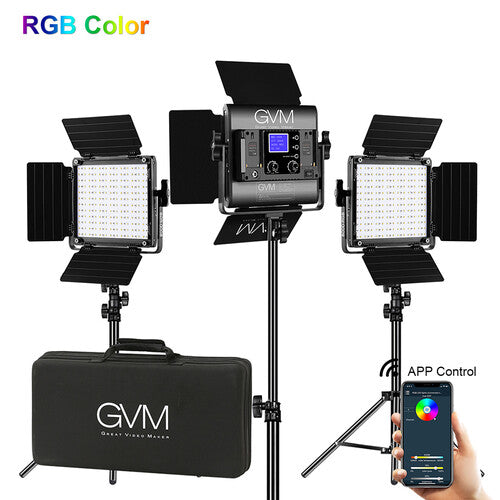 MGM, GVM 800D3L RGB LED Studio 3-Video Light Kit