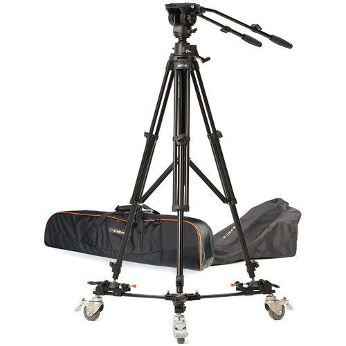 IKAN, Ikan E-Image 2-Stage Aluminium Tripod with 780FH Fluid Head and Dolly Kit (trépied en aluminium à 2 étages avec tête fluide 780FH et kit Dolly)