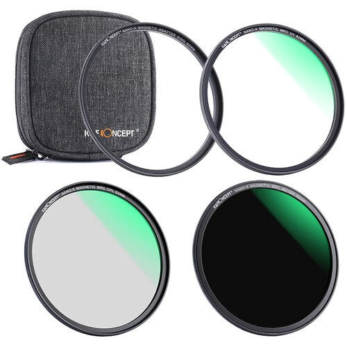 H&F, K&F Magnetic UV, Circular Polarizer & ND1000 Filter Kit with Case (49mm)