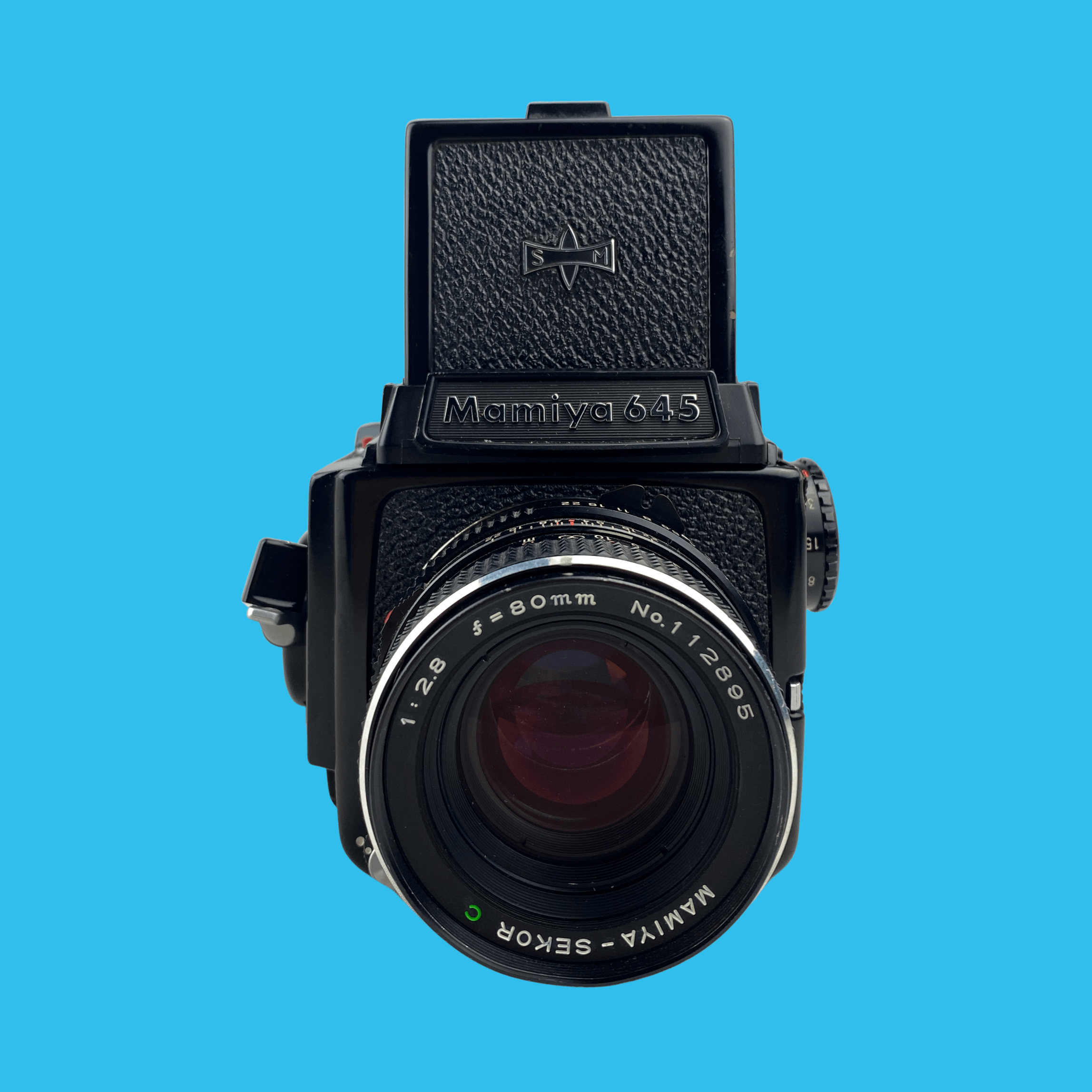 Mamiya, Mamiya M645J avec objectif 80mm F2.8. Appareil photo moyen format 6X4.5.