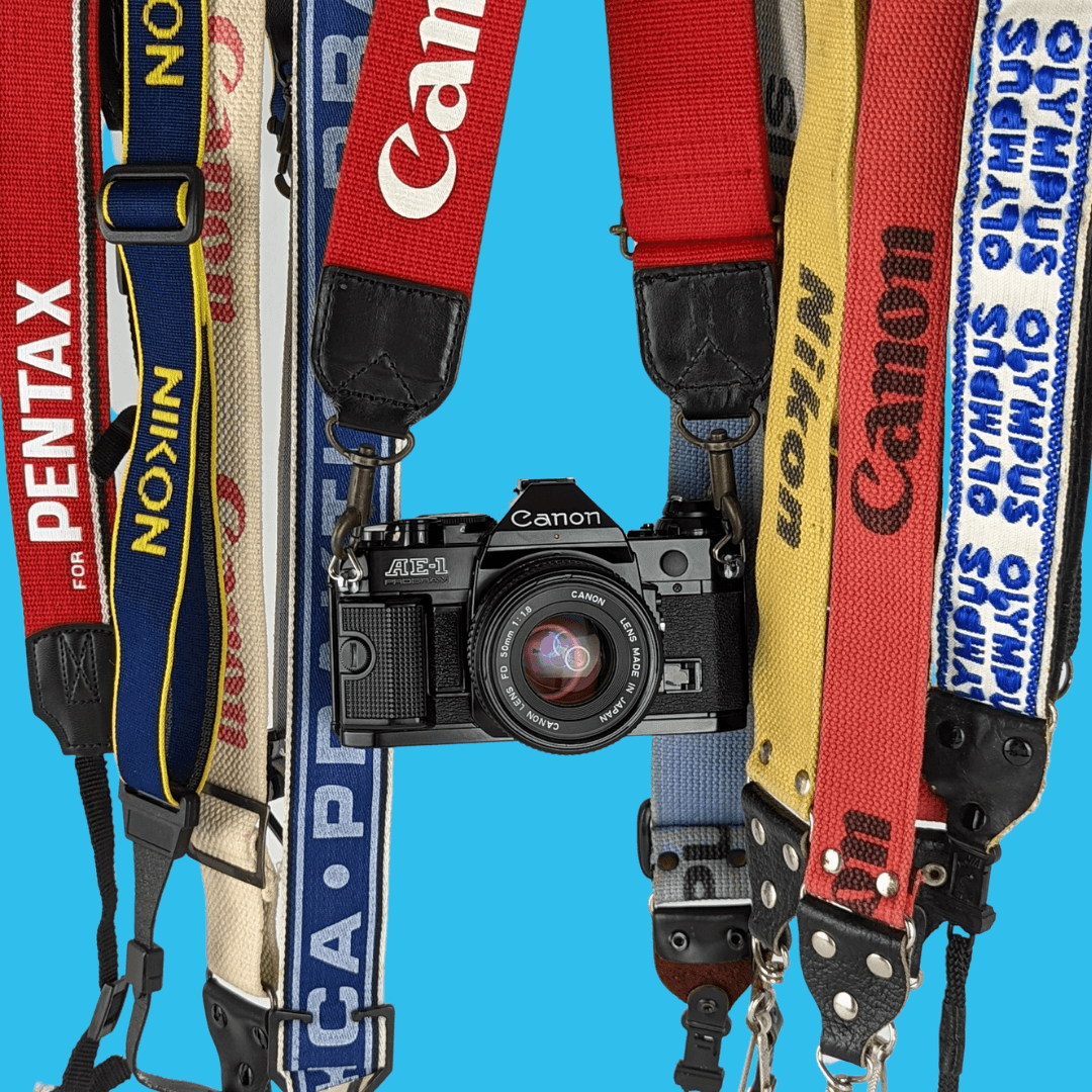 Marque, Mystery Branded Loud and Bold Vintage Camera Strap (courroie d'appareil photo vintage)