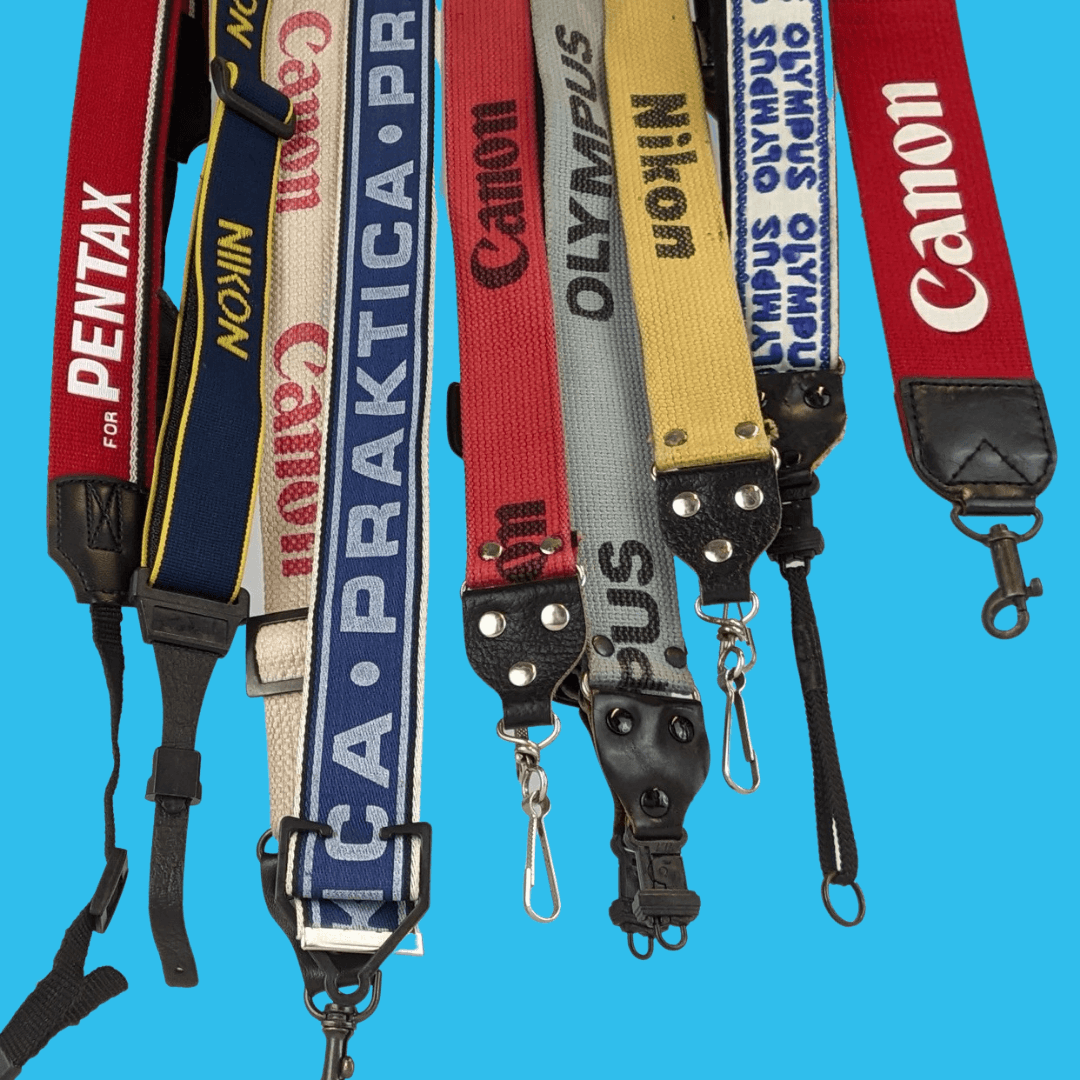 Marque, Mystery Branded Loud and Bold Vintage Camera Strap (courroie d'appareil photo vintage)