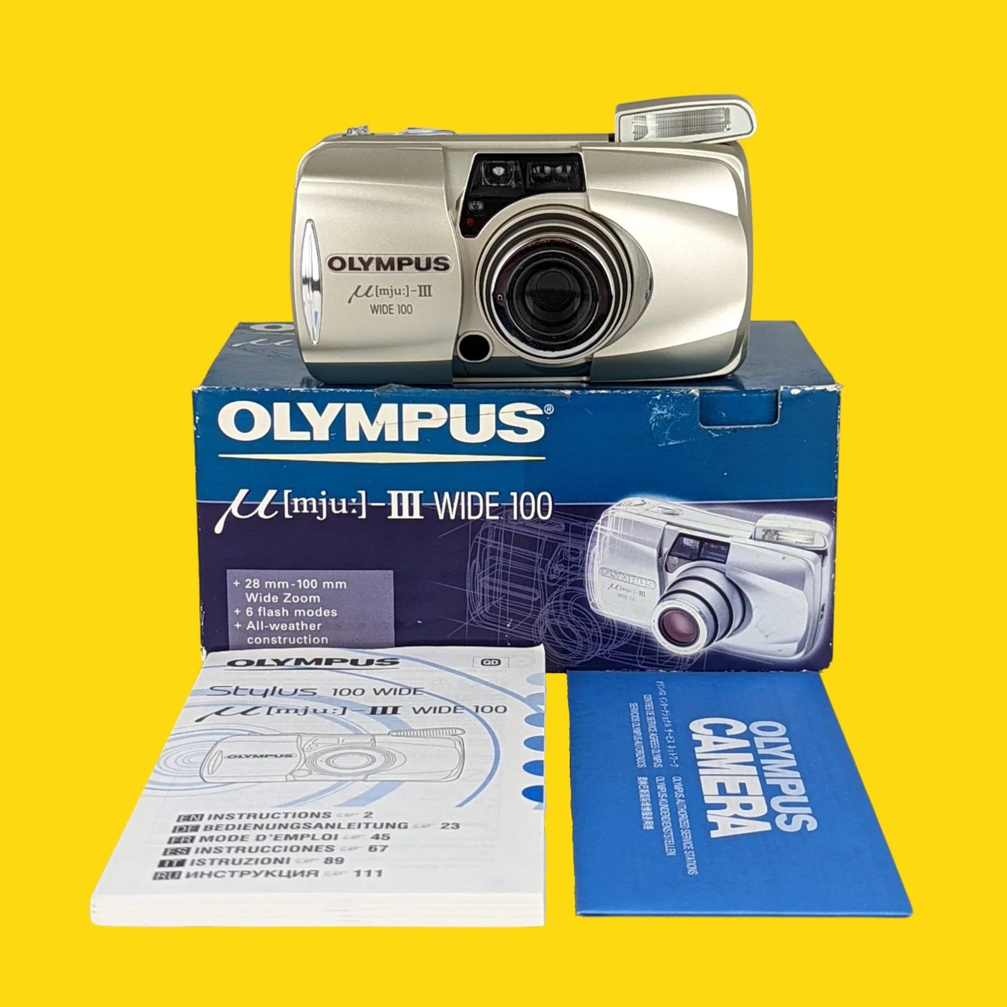 Olympus, NEUF - Olympus Mju III Wide 100 35mm Film Camera Point and Shoot