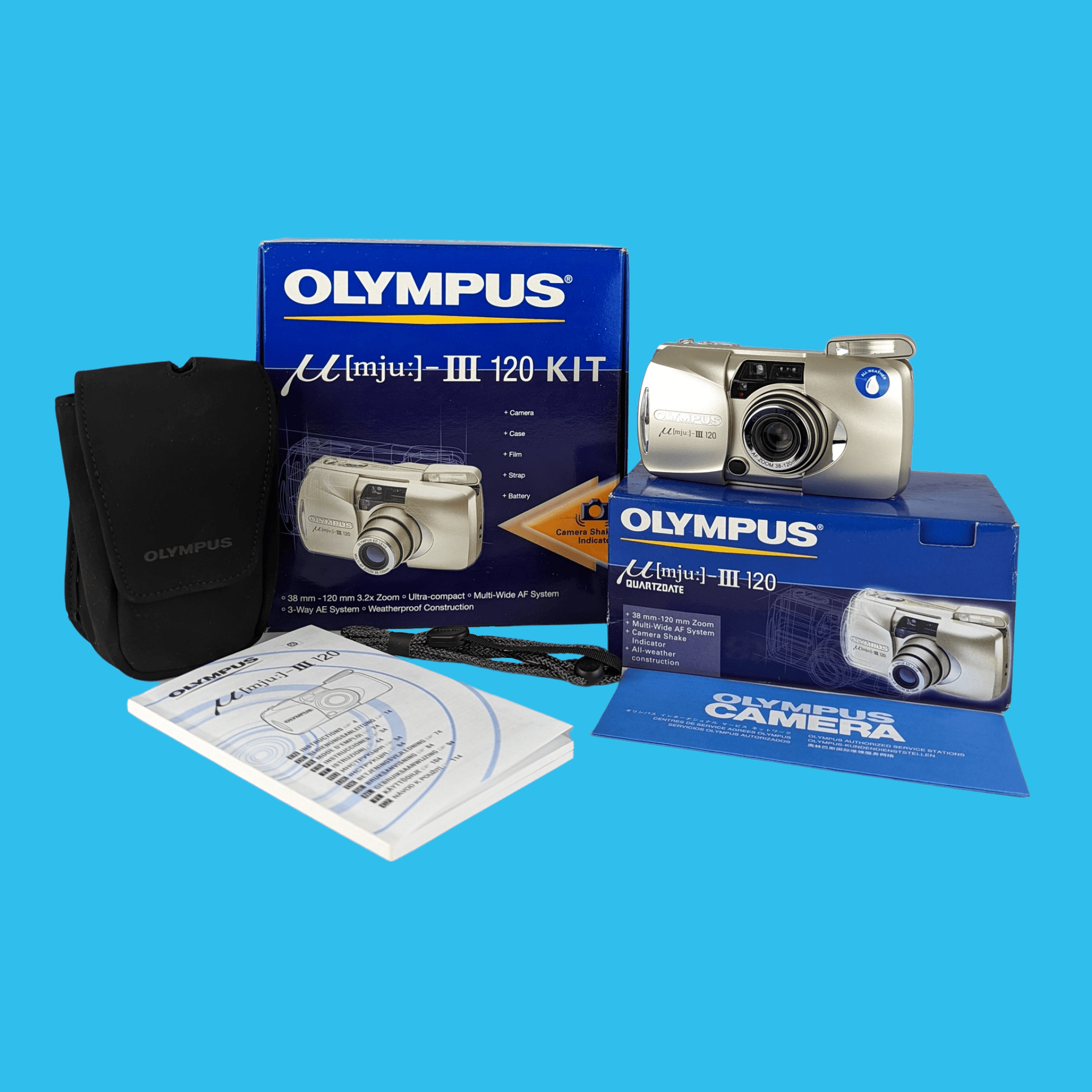 Olympus, NEUF - Olympus Mju III Zoom 120 35mm Film Camera Point and Shoot