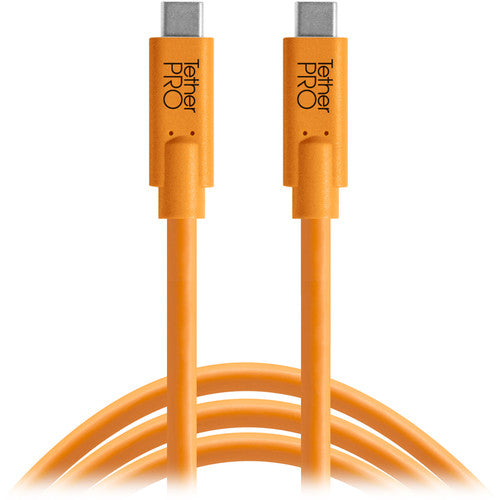 OUTILS TETHER, Tether Tools CUC15-ORG Tetherpro USB Type-C To Type-C Extension Cable (15' Orange)