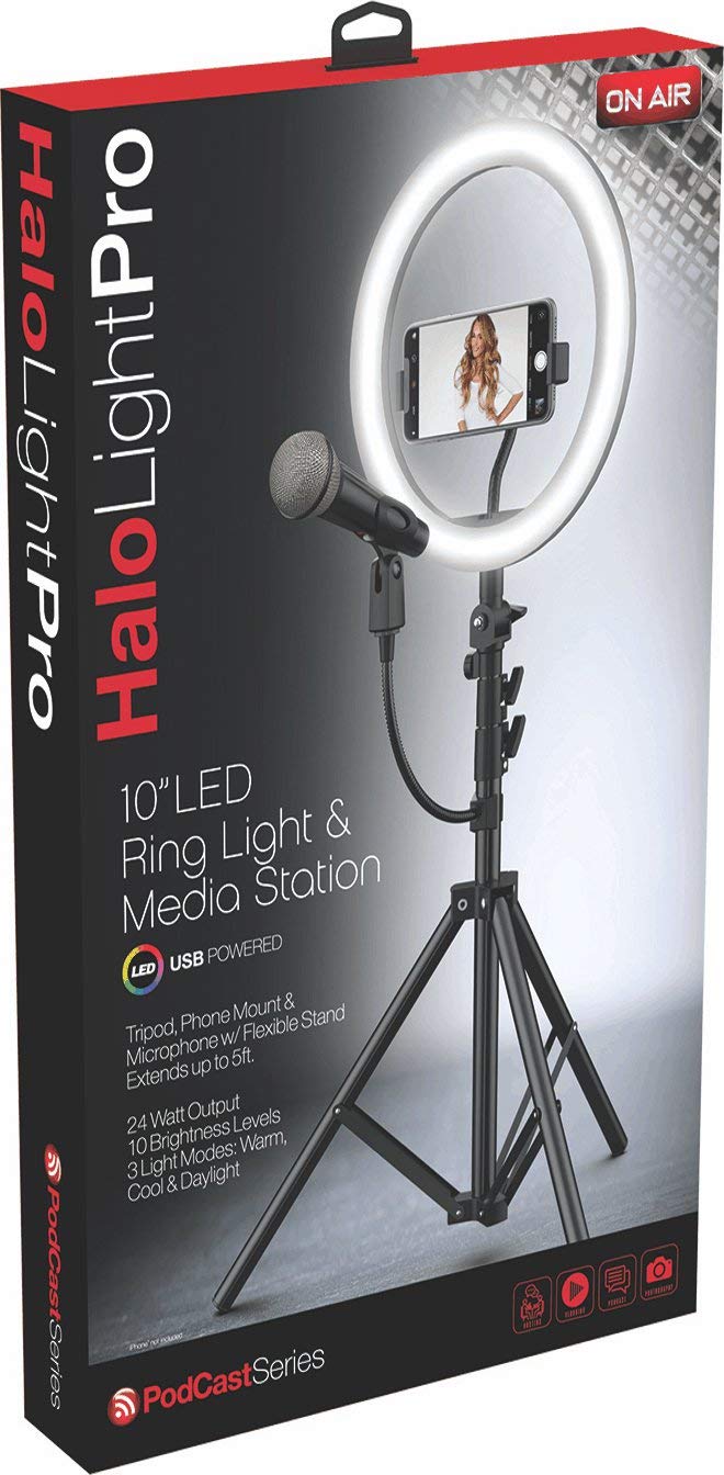 TZUMI, Tzumi On Air Halo Light Pro 10" LED Ring Light & Media Station