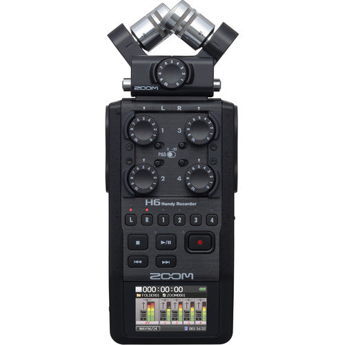 Zoom, Zoom H6 All Black 6-Input/6-Track Portable Handy Recorder W/Single Mic Capsule