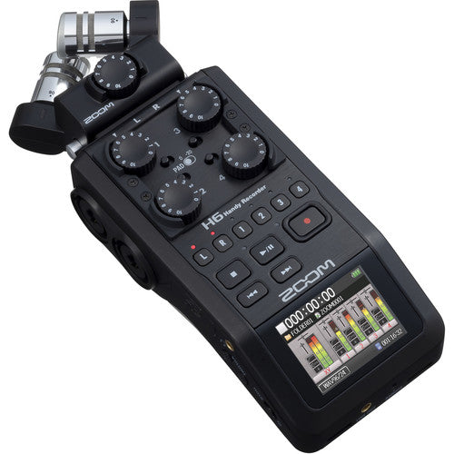 Zoom, Zoom H6 All Black 6-Input/6-Track Portable Handy Recorder W/Single Mic Capsule